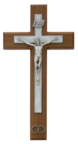 10in Walnut Wedding Crucifix Boxed - 71-31