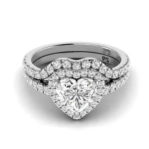 1.15-3.65 CT Round & Heart Cut Lab Grown Diamonds - Bridal Set