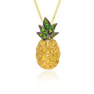 14k Gold Pineapple Tsavorite Pendant [18mm]