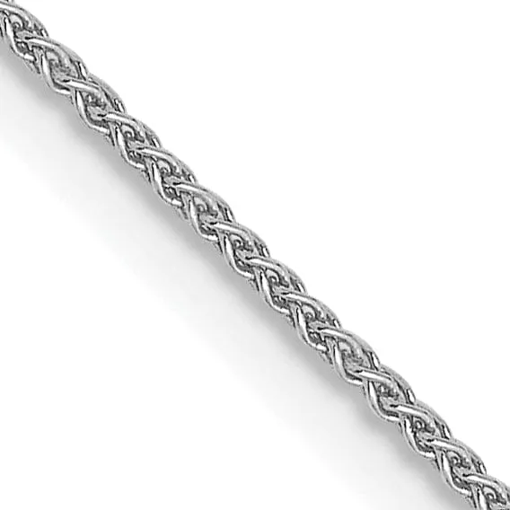 14K White Gold .8mm Baby Spiga Wheat Chain