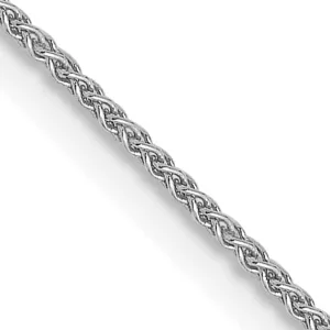 14K White Gold .8mm Baby Spiga Wheat Chain