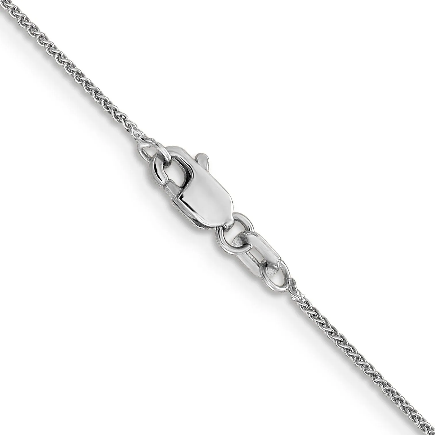 14K White Gold .8mm Baby Spiga Wheat Chain