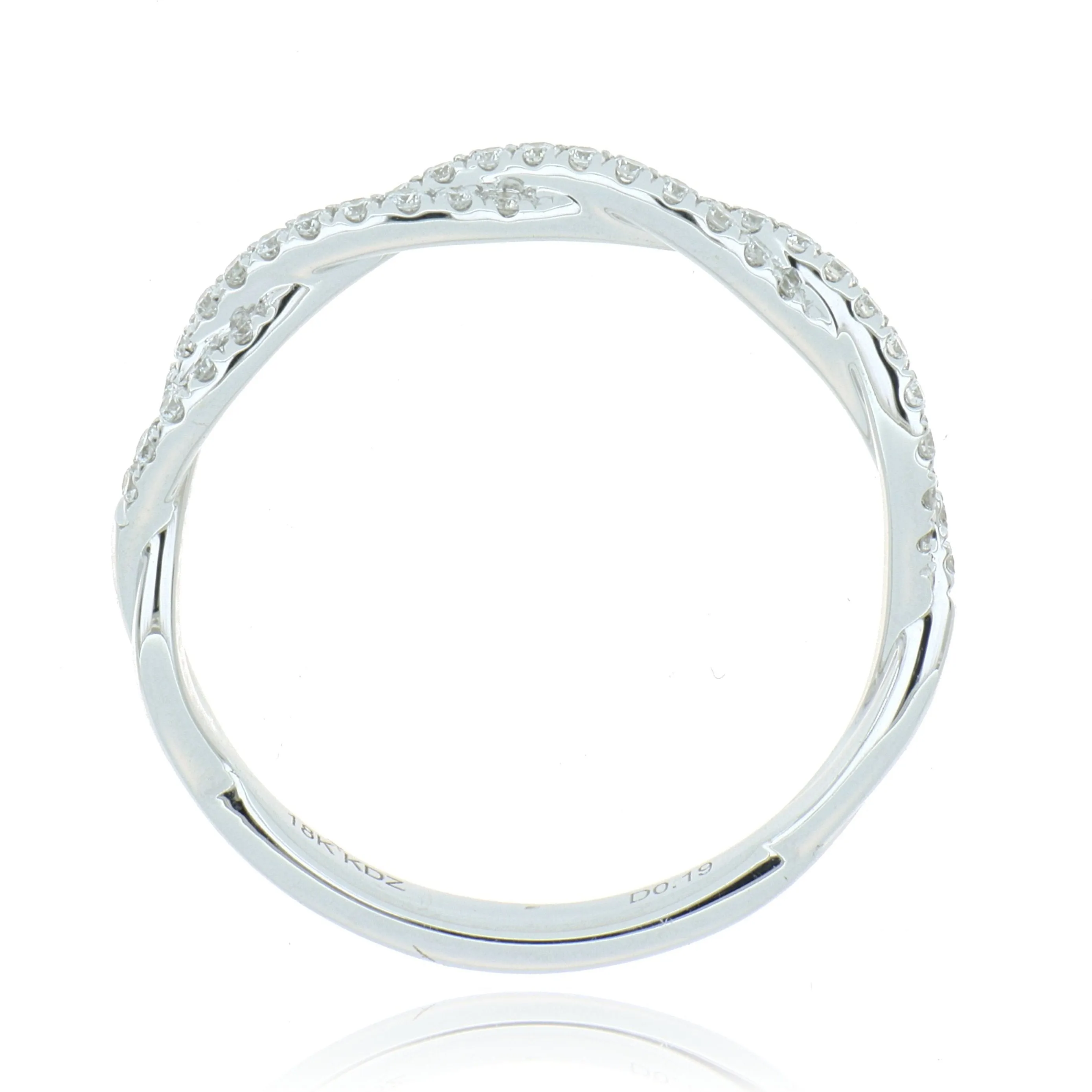 18k White Gold Twisted Diamond Band