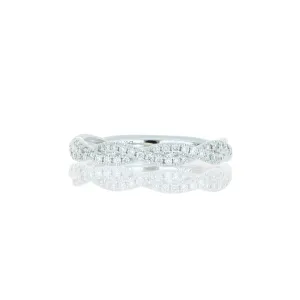 18k White Gold Twisted Diamond Band