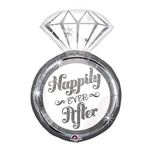 27" Happily Ever After Wedding Mylar Balloon #35