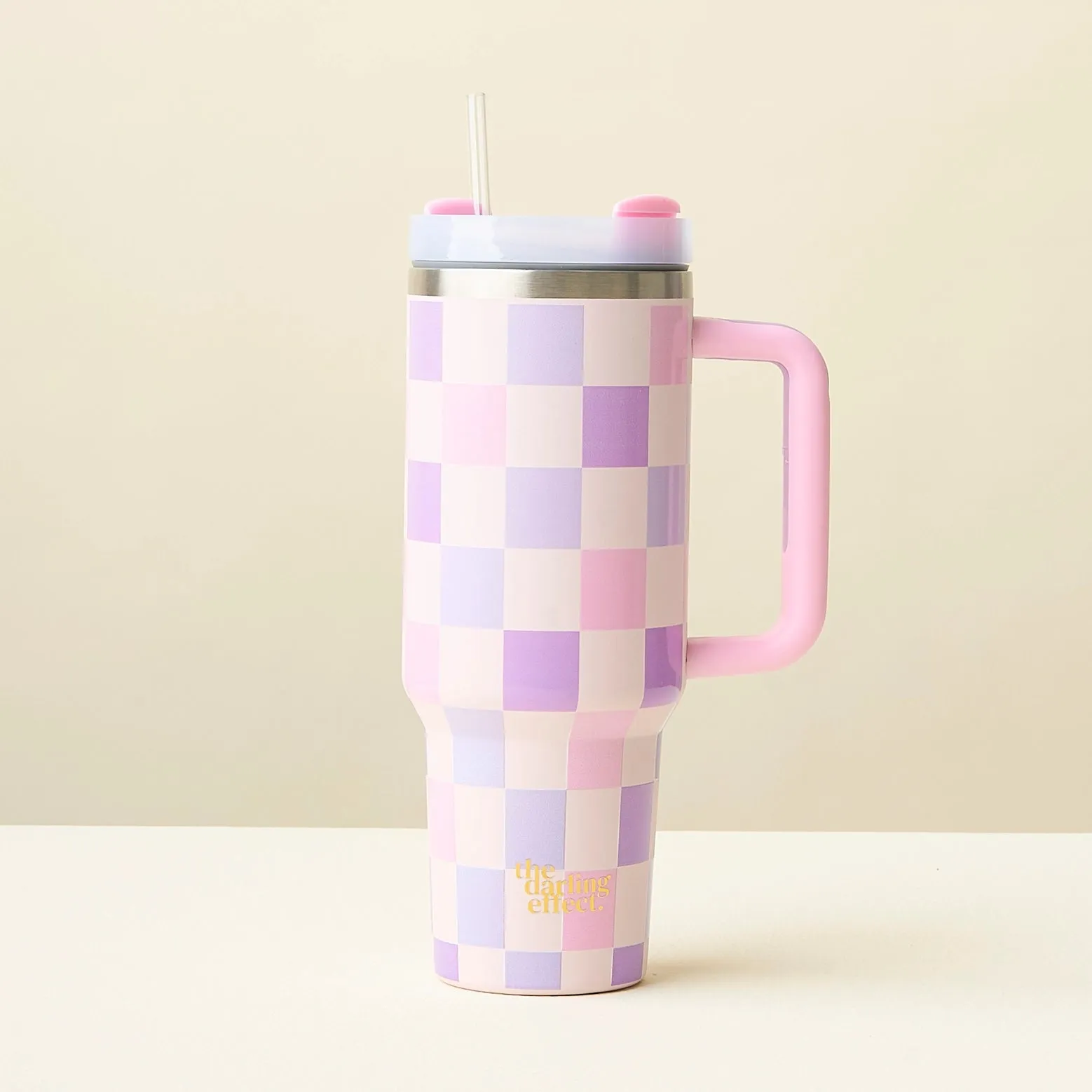 40 oz Take Me Everywhere Tumbler - Checker Purple