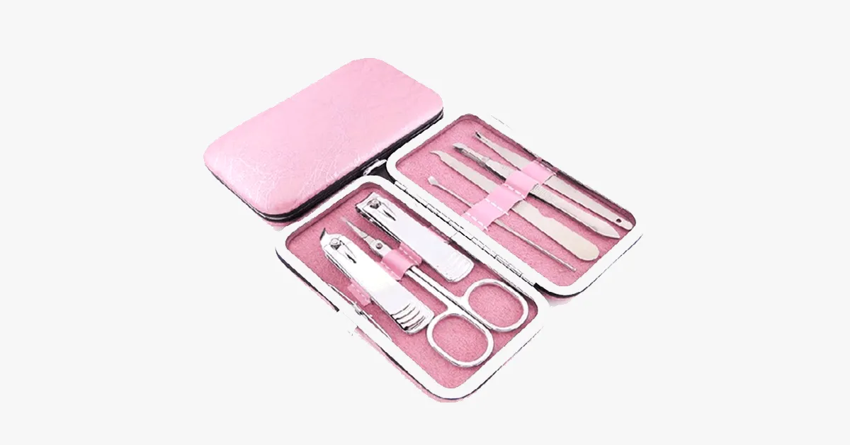 7 Piece Nail Clipper Kit - Comes in a Pink Case - Perfect for Manicure!