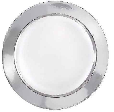 7.5" White Plate with Solid Silver Hot Stamp