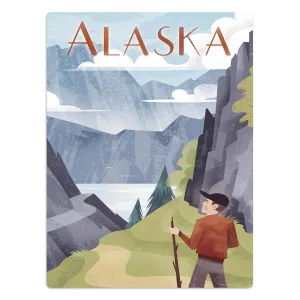 Alaska Mountains State Travel Vinyl Sticker