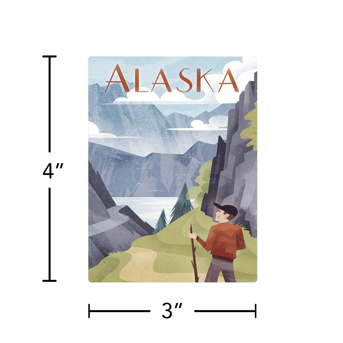 Alaska Mountains State Travel Vinyl Sticker