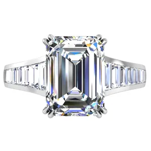 Ben Garelick Venus Tapered Channel Set Emerald Cut Diamond Engagement Ring