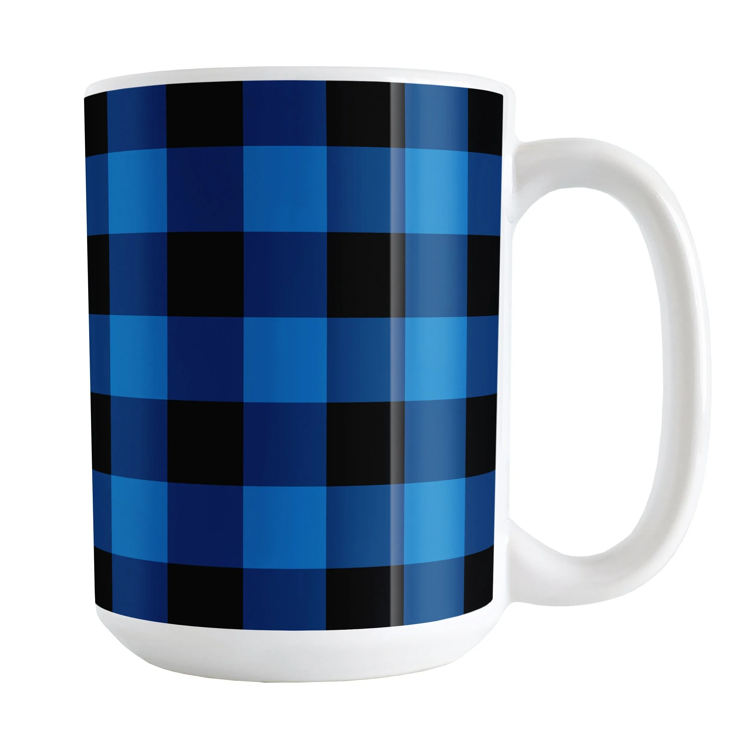 Blue and Black Buffalo Plaid Mug