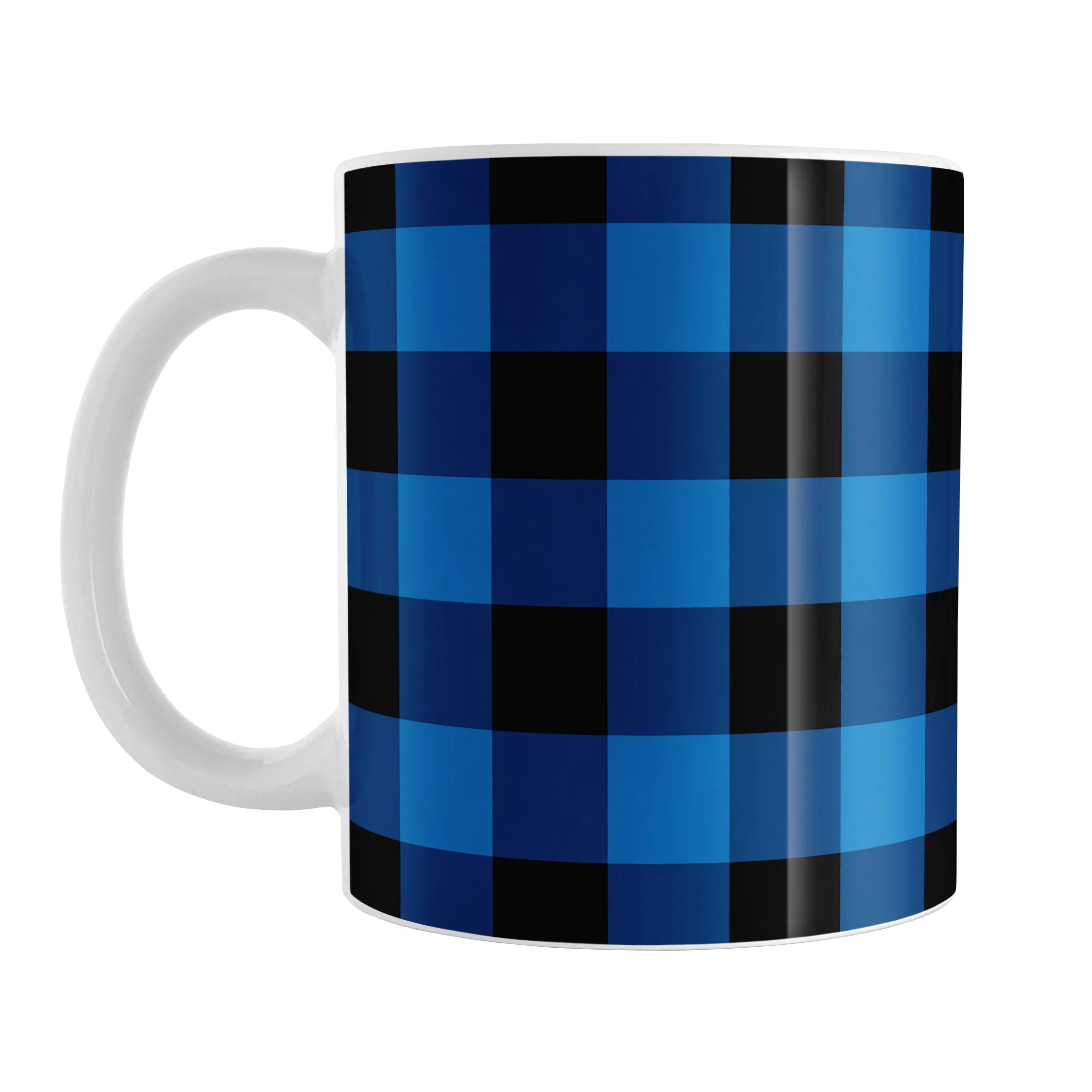 Blue and Black Buffalo Plaid Mug