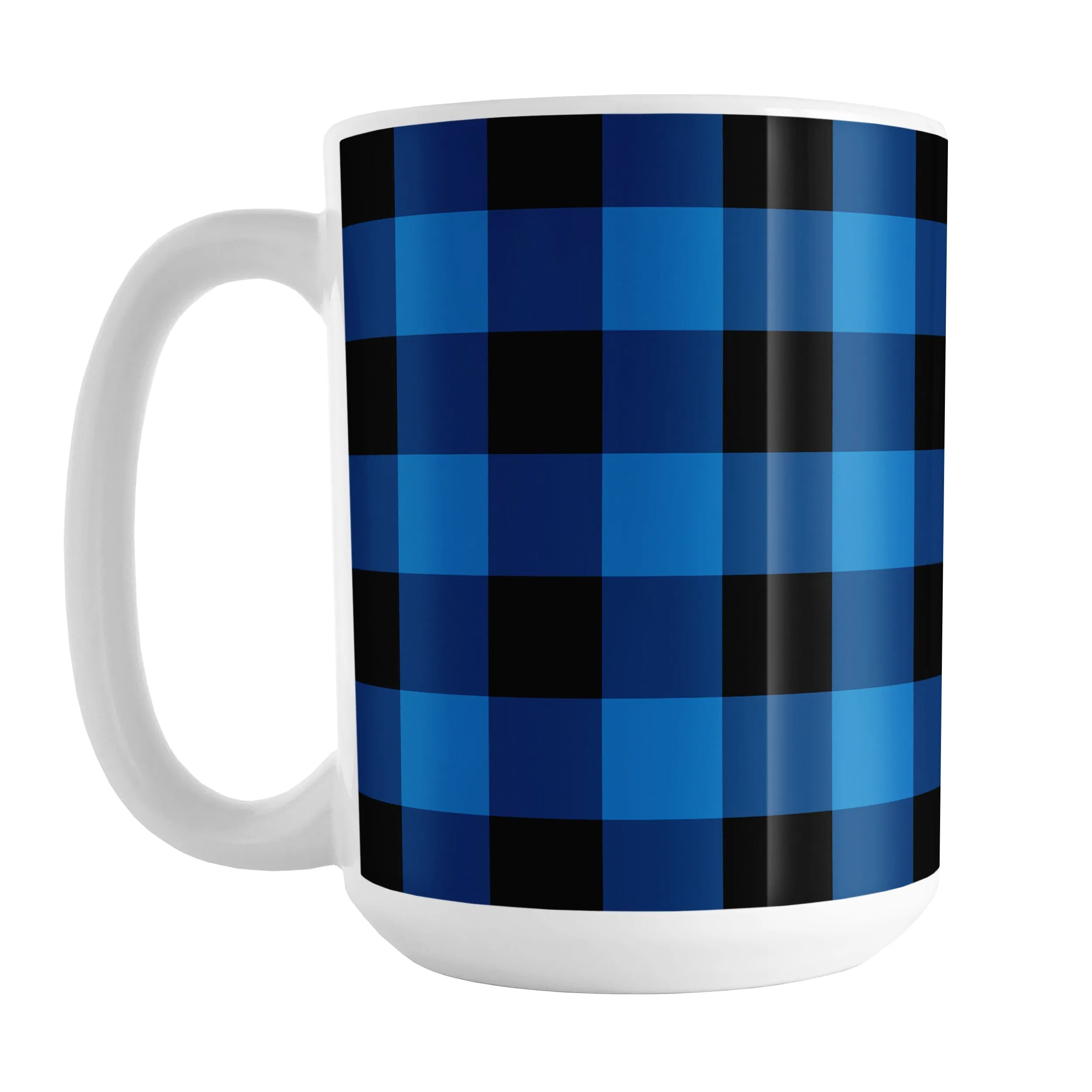 Blue and Black Buffalo Plaid Mug