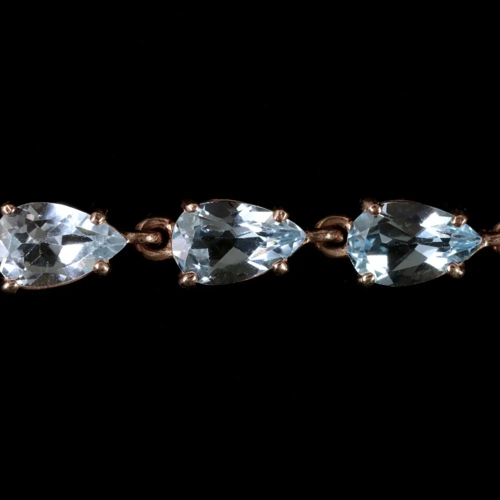 Blue Topaz Bracelet 9Ct Gold Bracelet