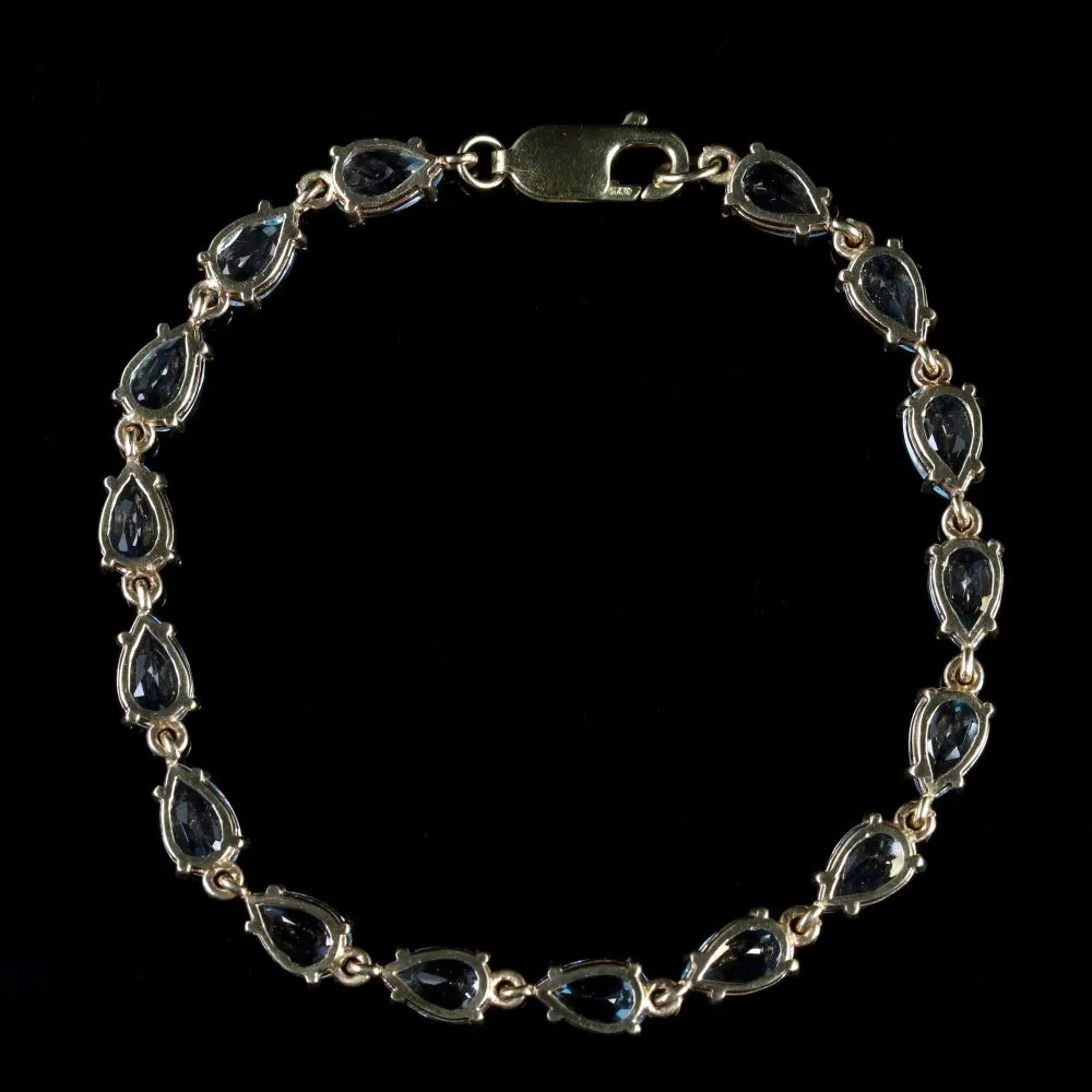 Blue Topaz Bracelet 9Ct Gold Bracelet