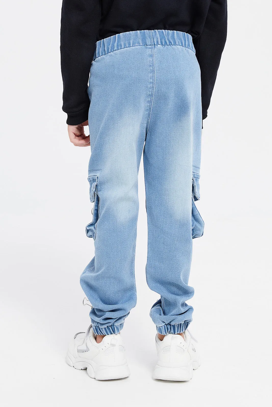 Boys Blue Cargo Pockets Joggers