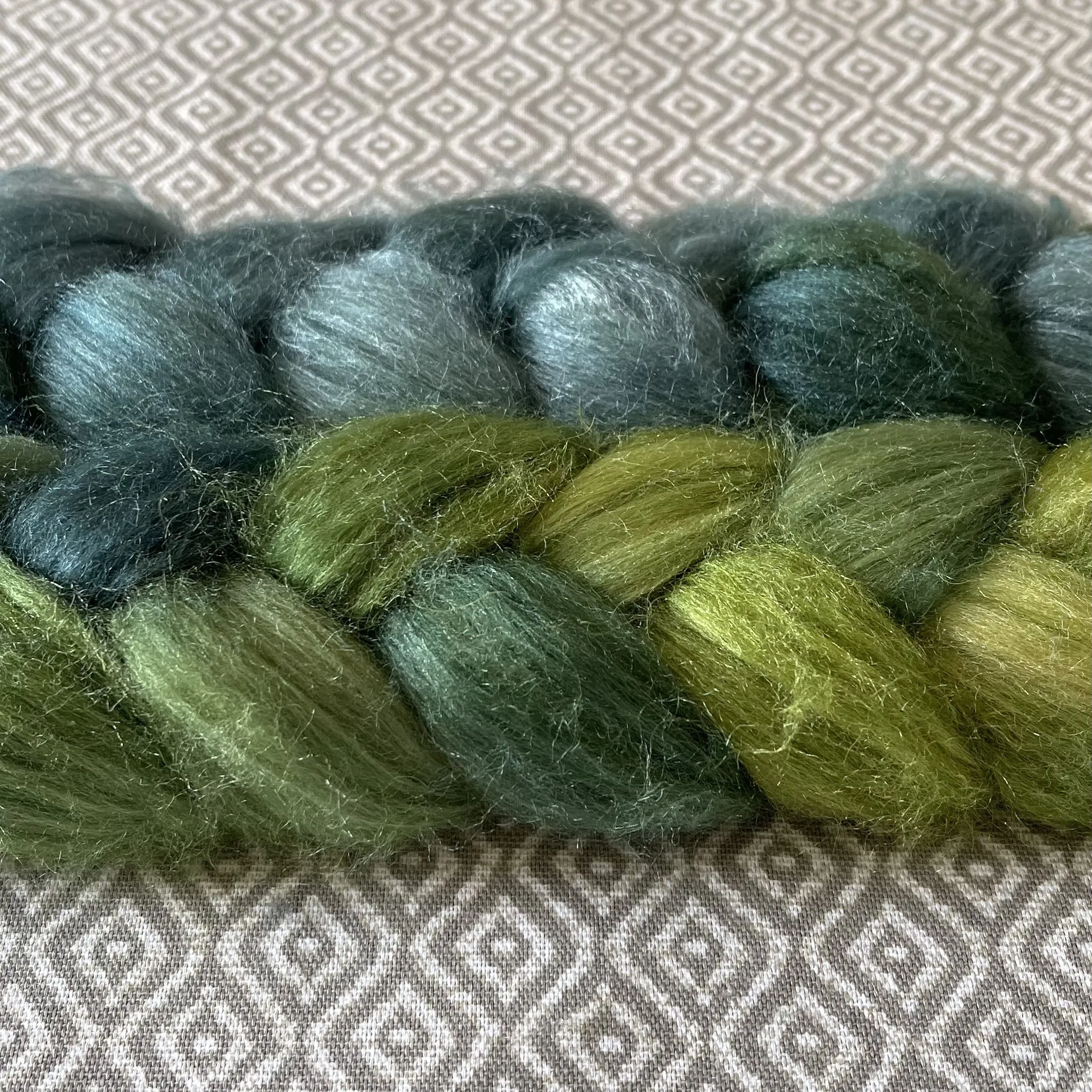 Camel Silk Roving - Emerald