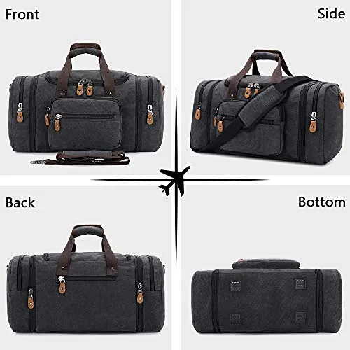 Canvas Duffel Bag for Travel - 50L Duffel Overnight Weekend Bag