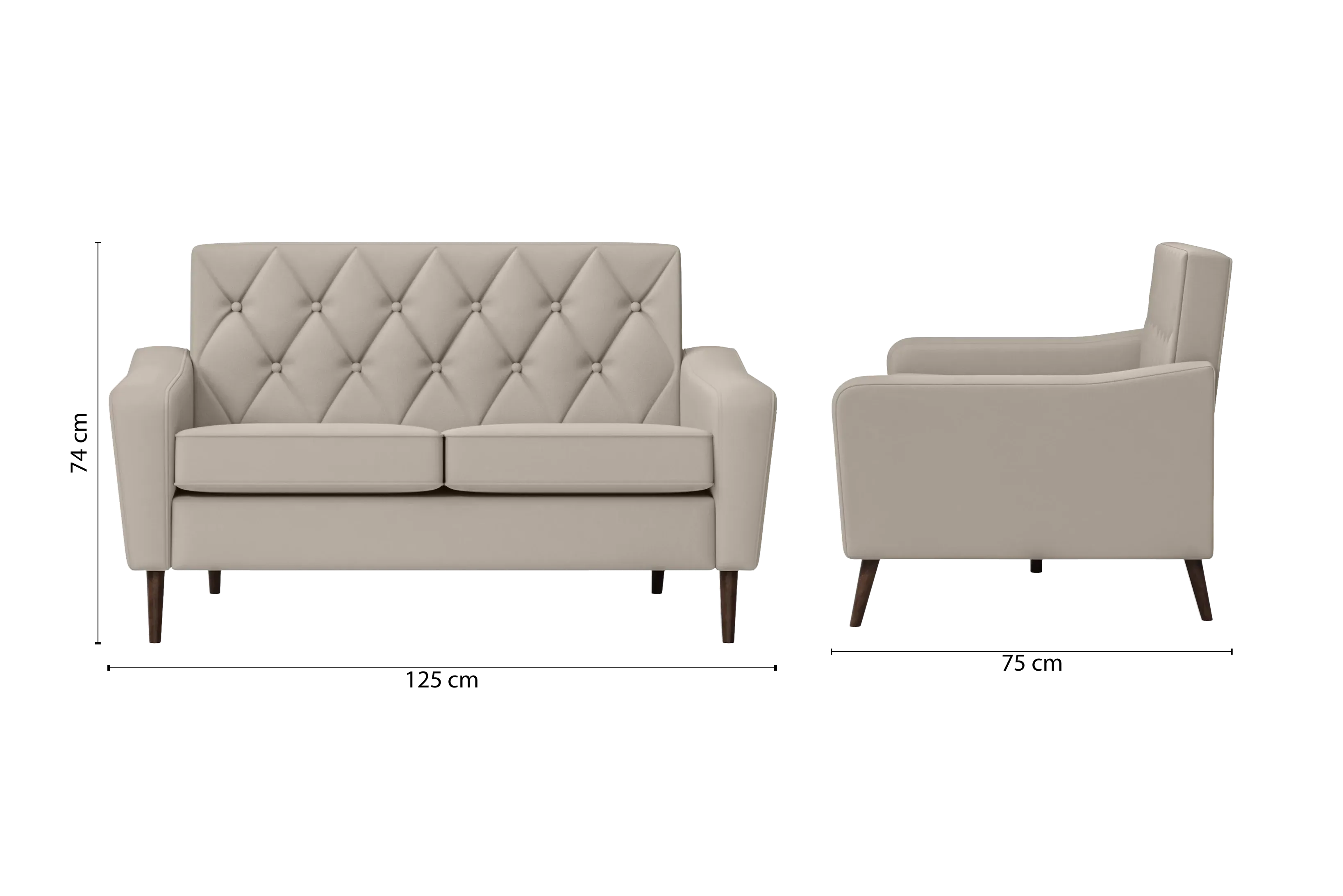 Carpi 2 Seater Sofa Sand Leather