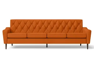 Carpi 4 Seater Sofa Orange Leather