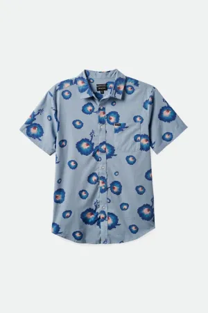 Charter Print S/S Woven Shirt - Dusty Blue/Pacific Blue/Coral Pink