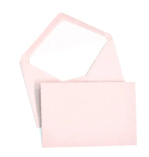 Classic Stationery Set - Laid Finish, Deckled Edge - 4" x 6" - Pink