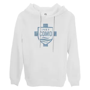 Como 1907 Color Badge Fleece Pullover Hoodie - White