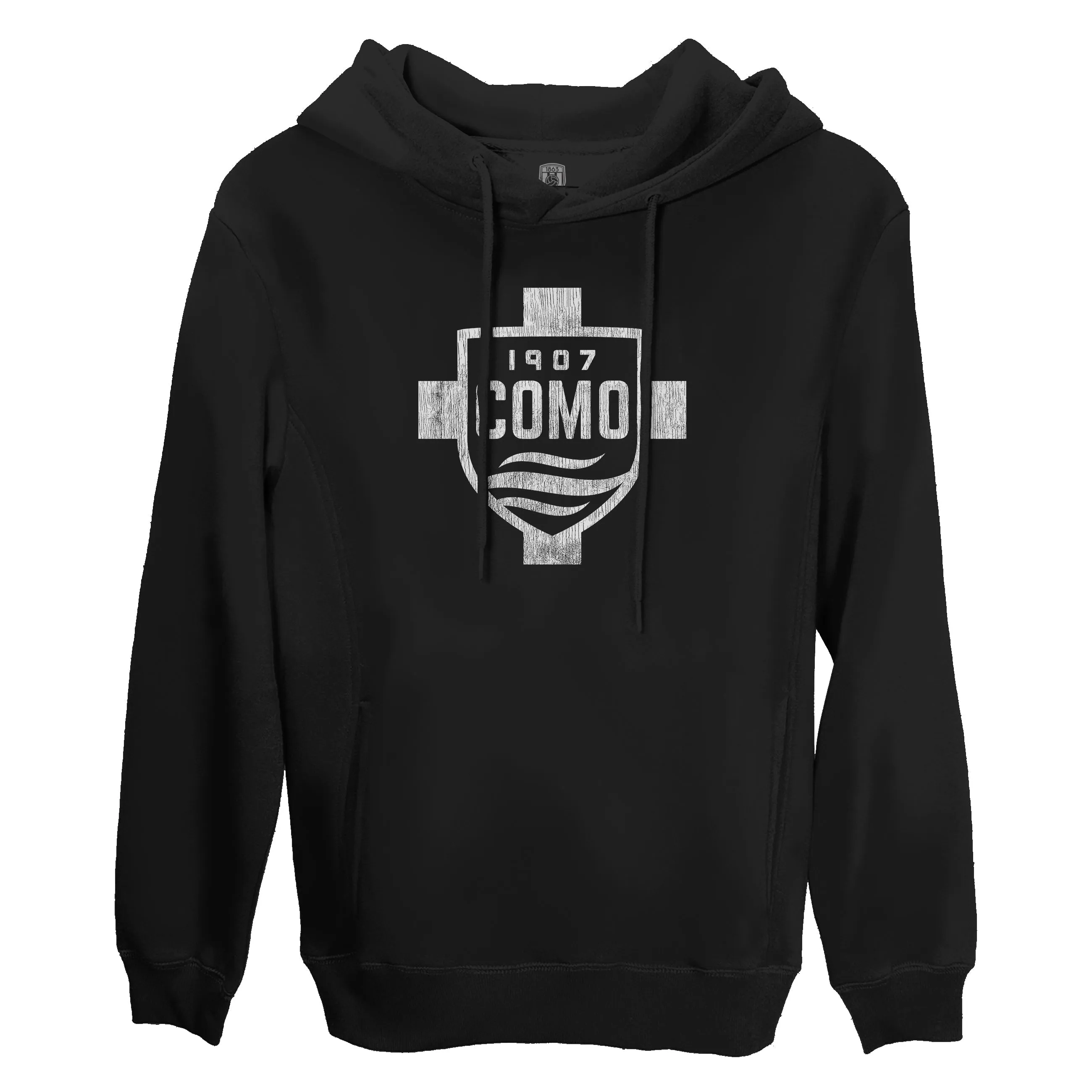 Como 1907 Mono Badge Fleece Pullover Hoodie - Black