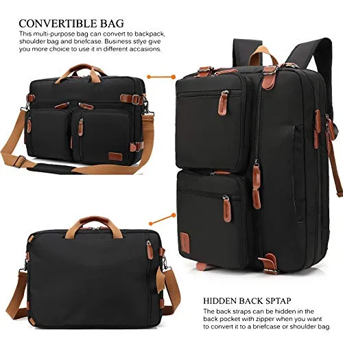 Convertible Backpack Messenger Bag - Shoulder Laptop Case