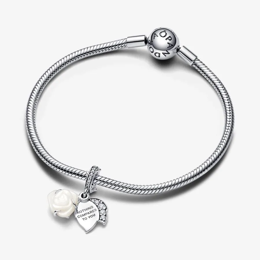 D1905 White Rose Charm