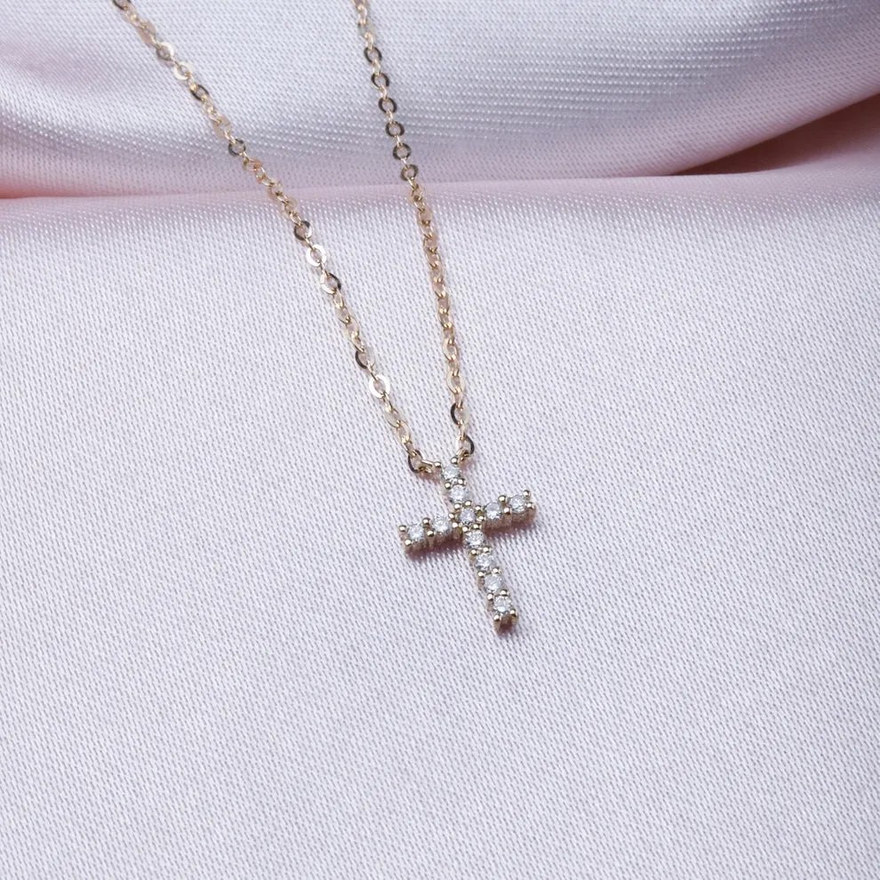 Delicate Diamond Cross Necklace