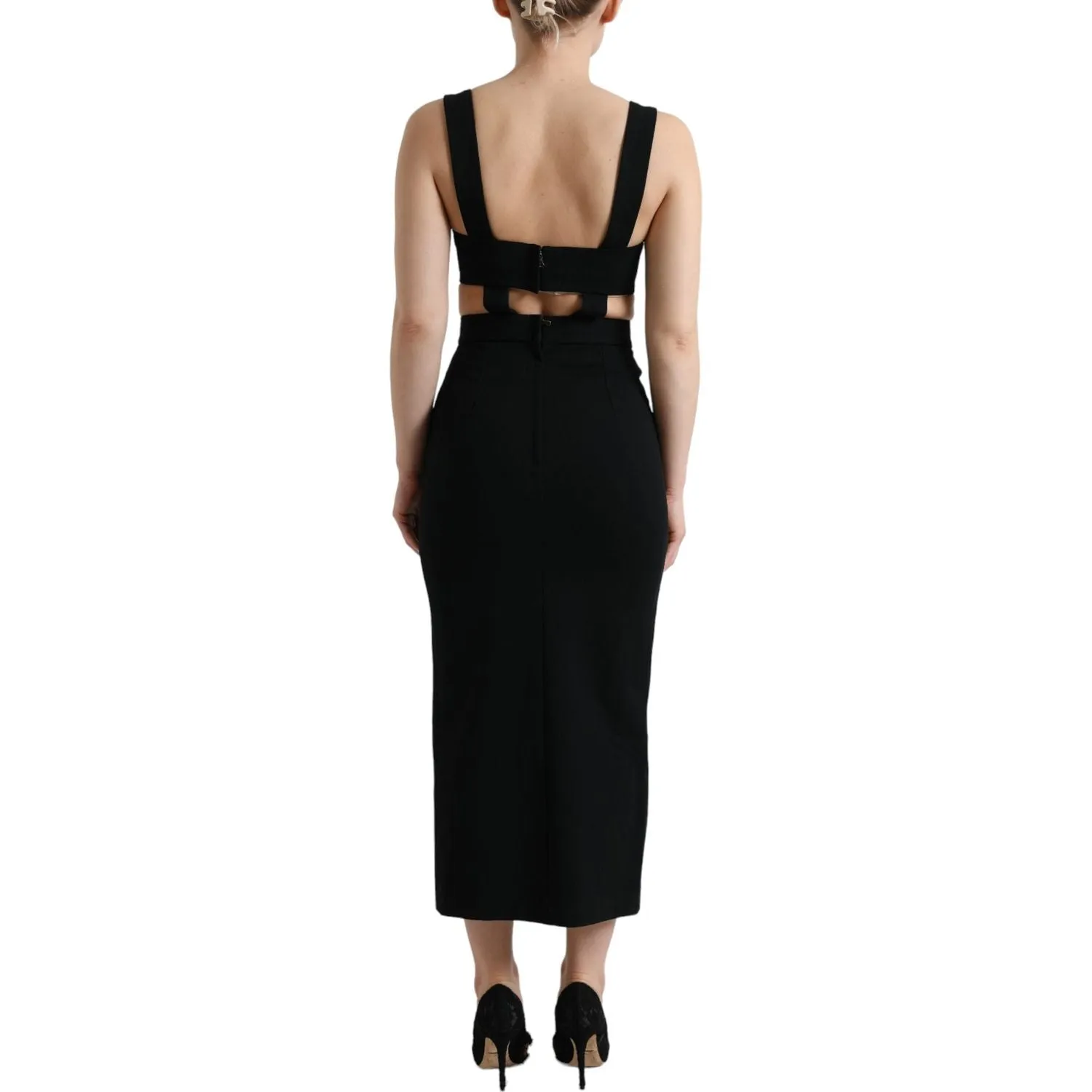 Dolce & Gabbana Glamorous Black Bodycon Midi Dress