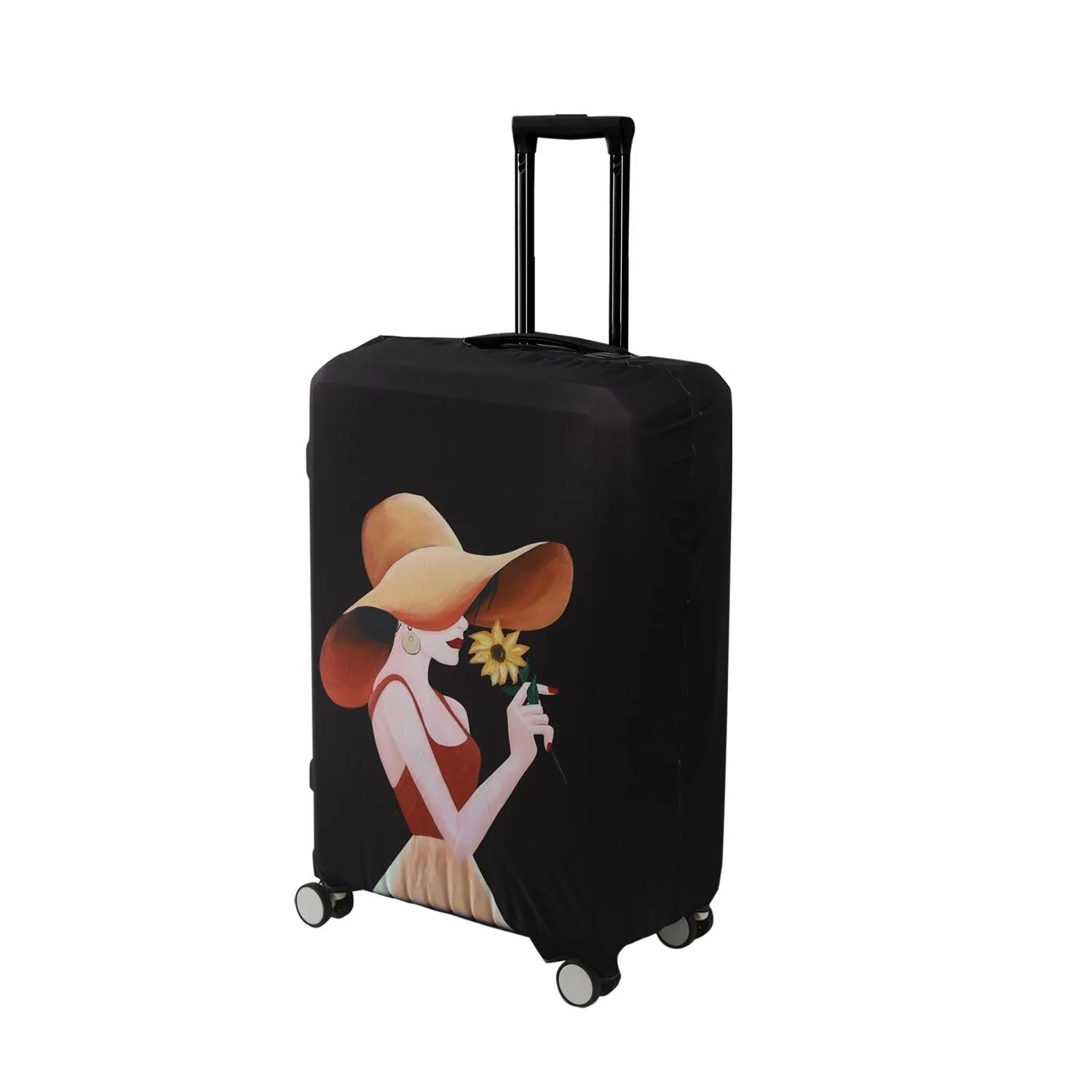 Durable 180 GSM Suitcase Covers S/M/L -Size for Trolley Suitcase, Black Elegant Lady