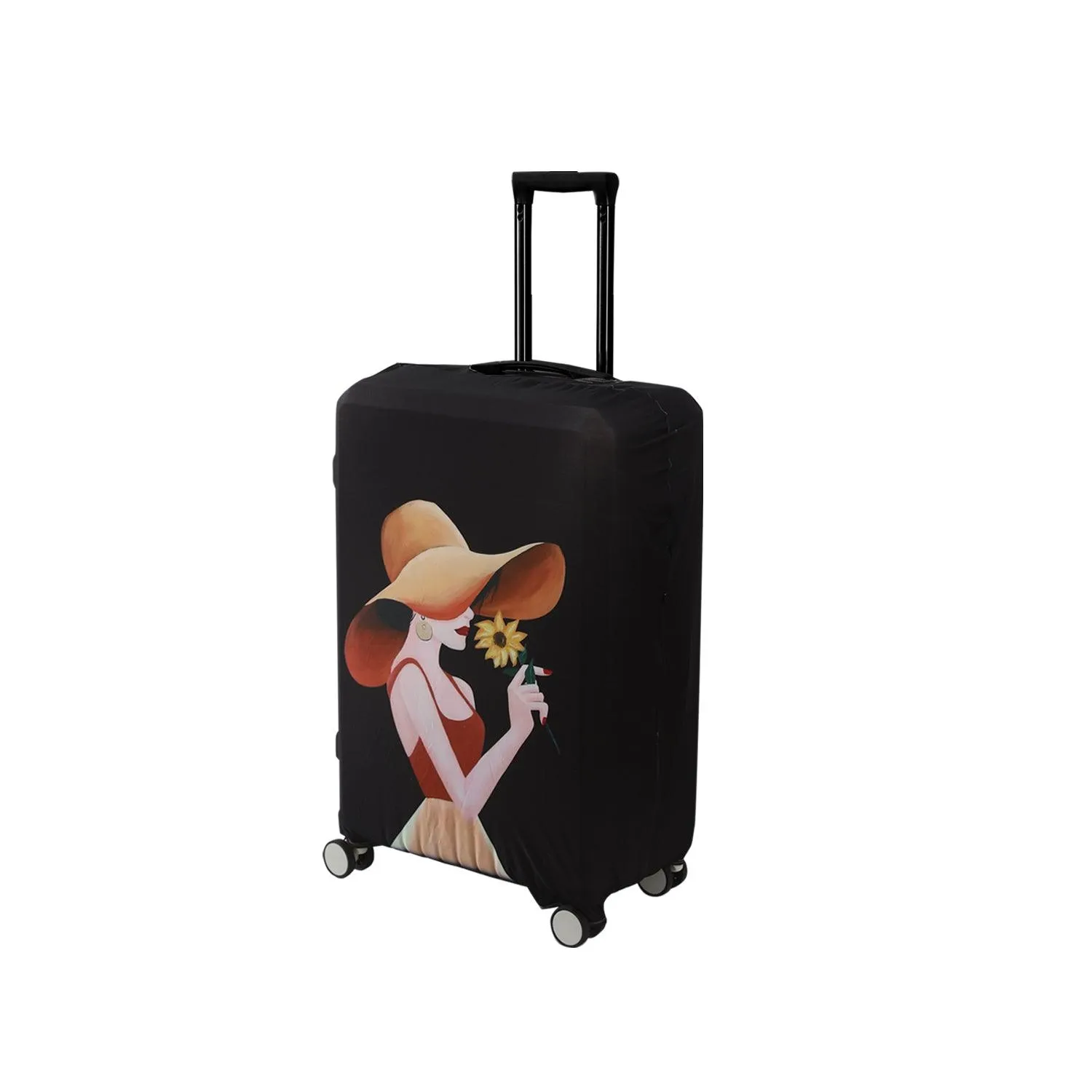 Durable 180 GSM Suitcase Covers S/M/L -Size for Trolley Suitcase, Black Elegant Lady