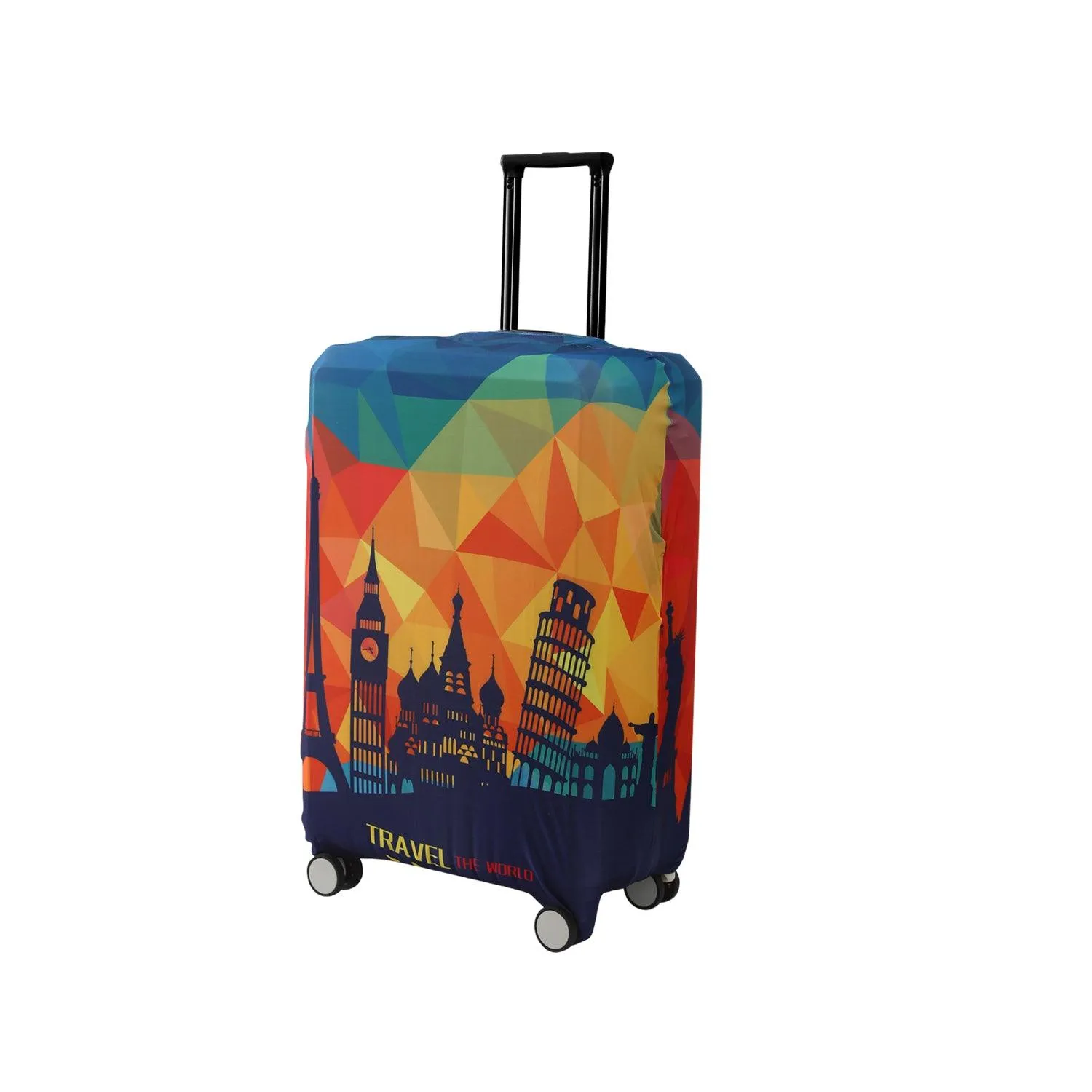 Durable 180 GSM Suitcase Covers S/M/L -Size for Trolley Suitcase, Multicolor Across Globe