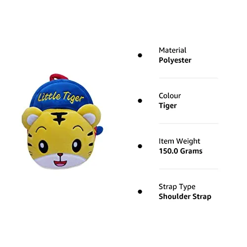 DZert Tiger Kids School Bag Soft Plush Backpacks Cartoon Boys Girls Baby (2-5 Years)