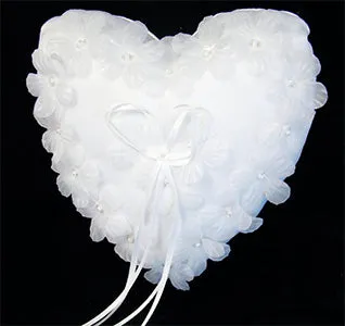 Floral Heart Ring Bearer Pillow