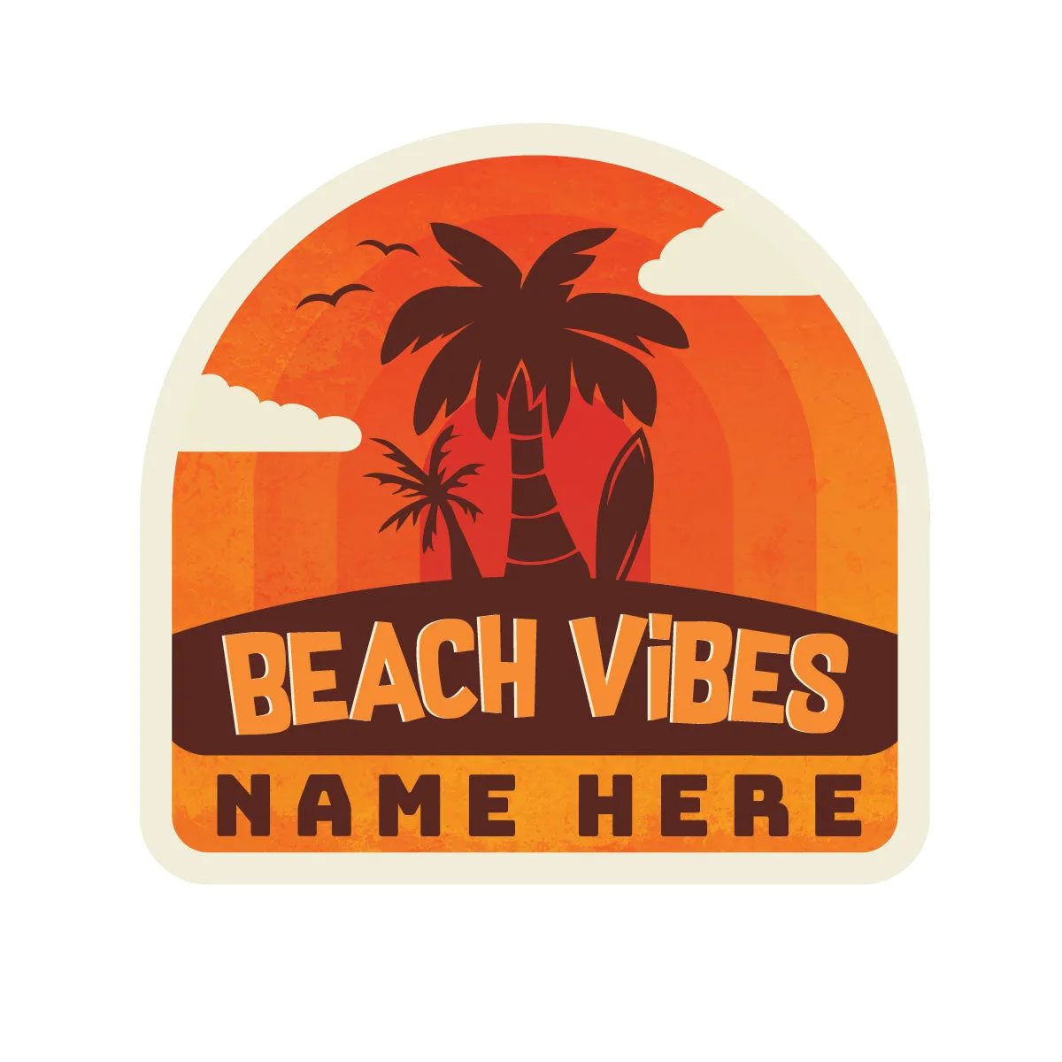 Florida Beach Vibes Towns Die Cut Vinyl Sticker