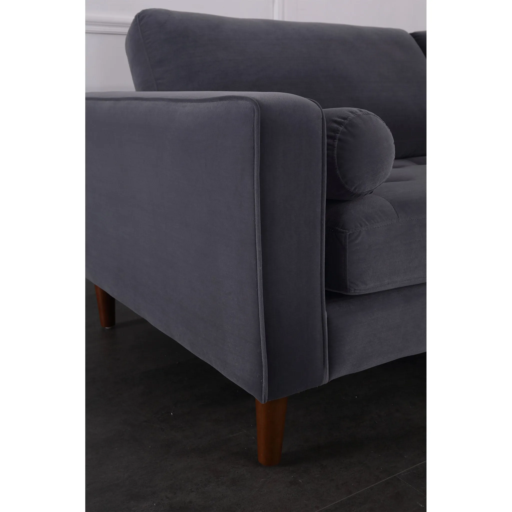 Frederick Modern Contemporary Velvet Loveseat