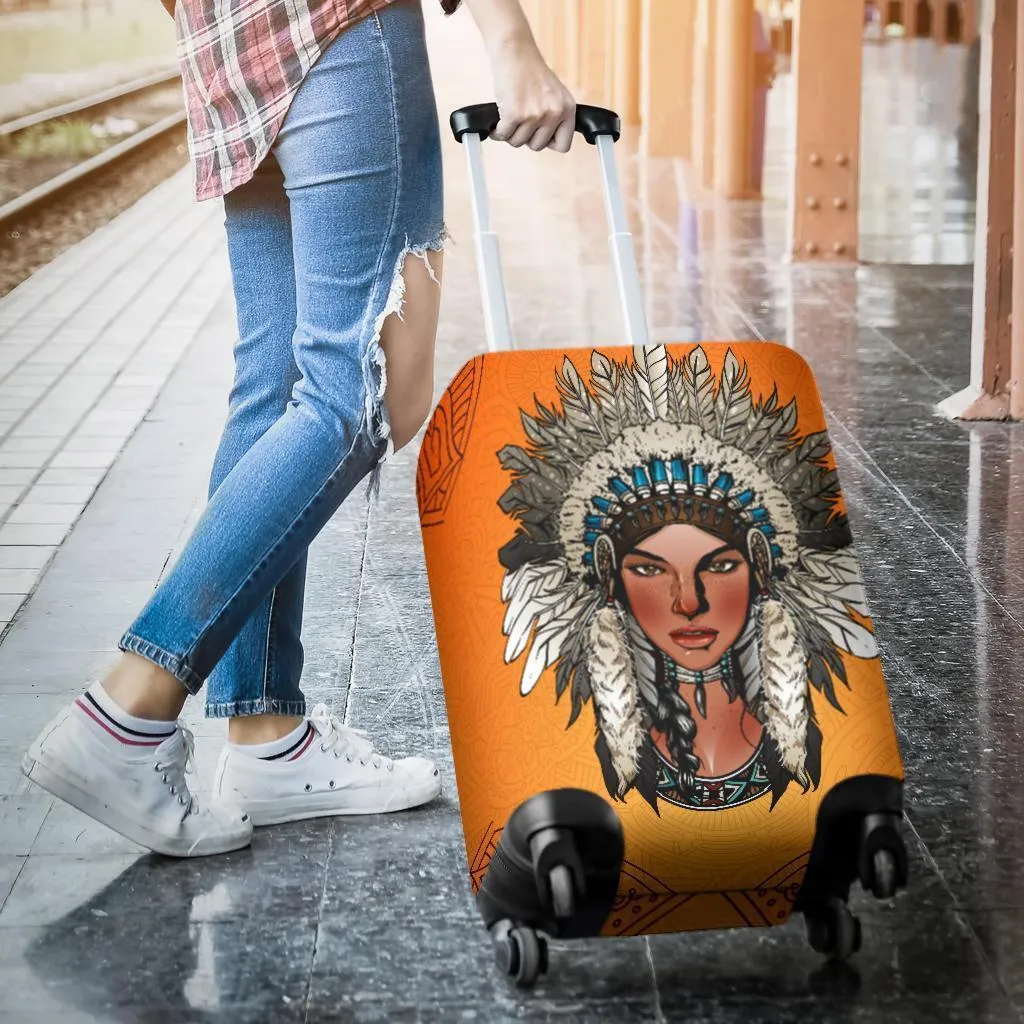 Girl Native American Indian Luggage Cover