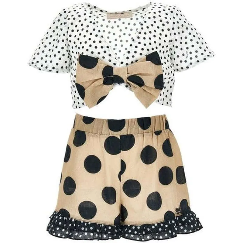 Girls Spot Bow Beach Set