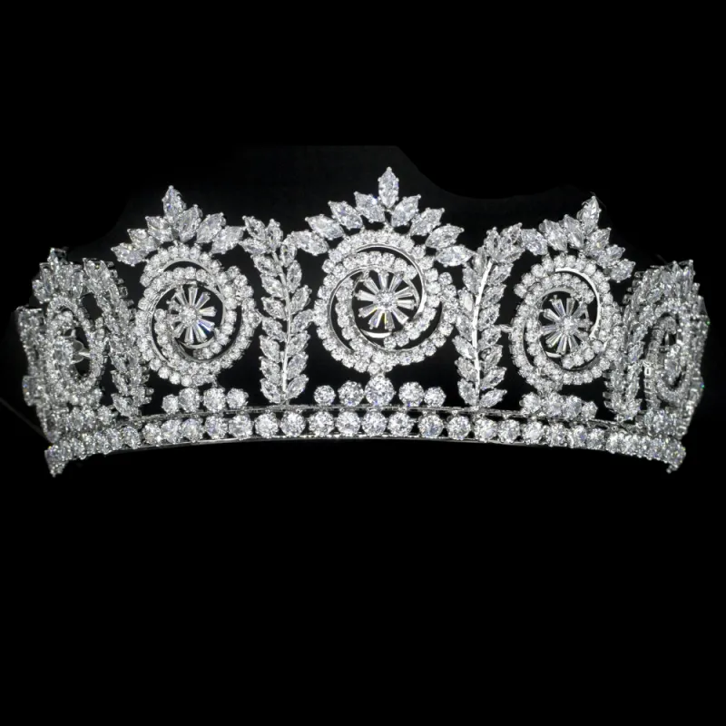 Gorgeous Couture Royal Zircon Crystal Bridal Tiara Crown