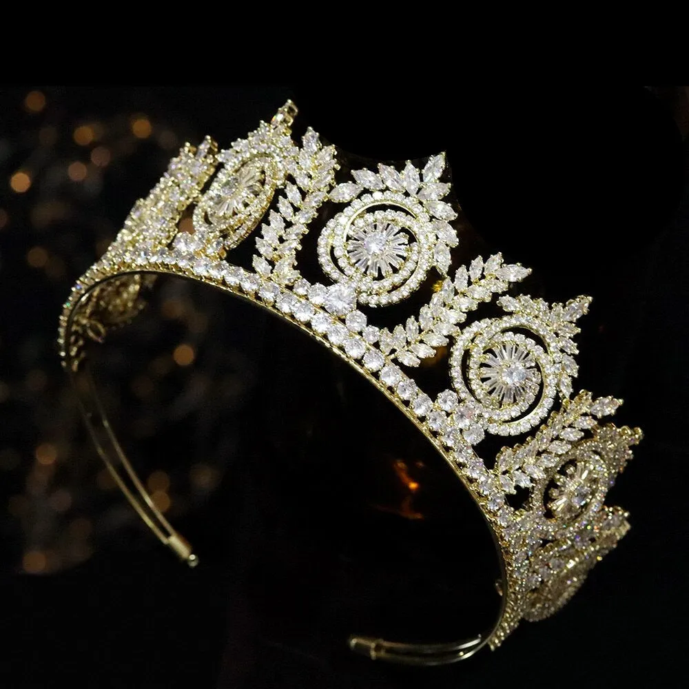 Gorgeous Couture Royal Zircon Crystal Bridal Tiara Crown