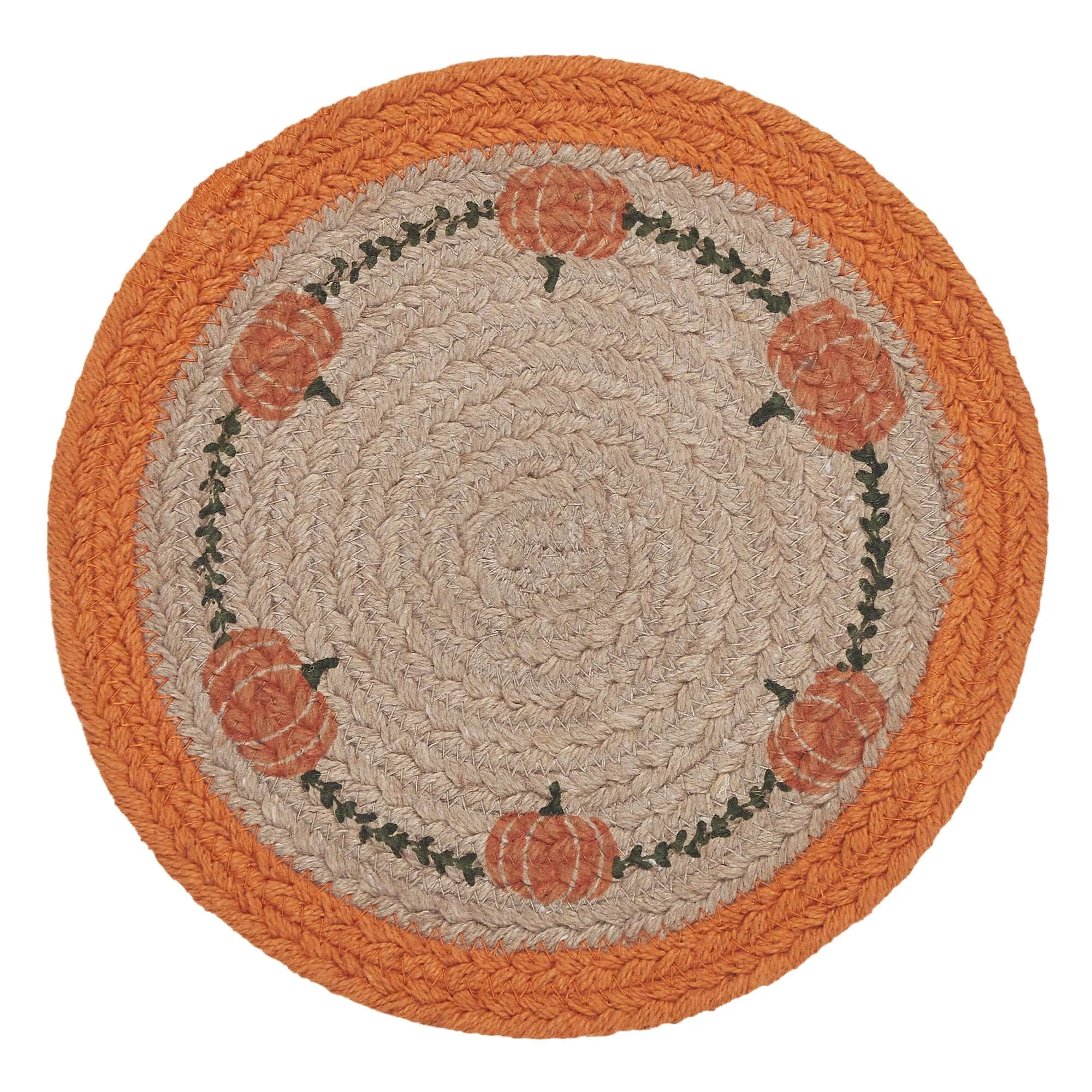 Harvest Blessings Natural Stencil Pumpkin Trivet 8"