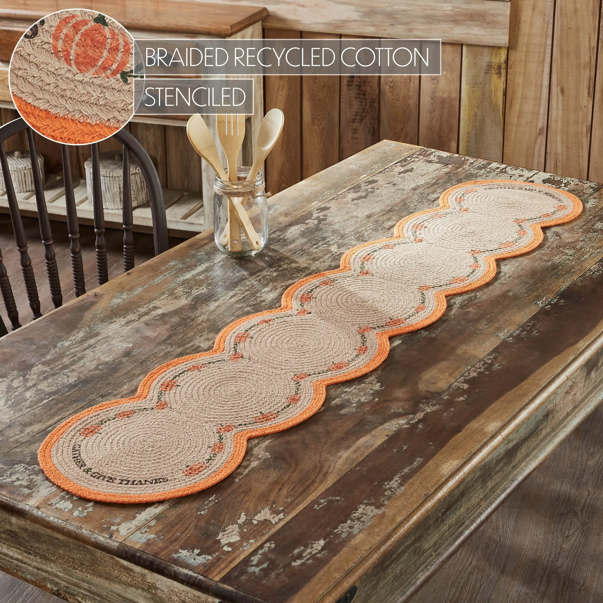 Harvest Blessings Natural Stencil Runner 12x60"