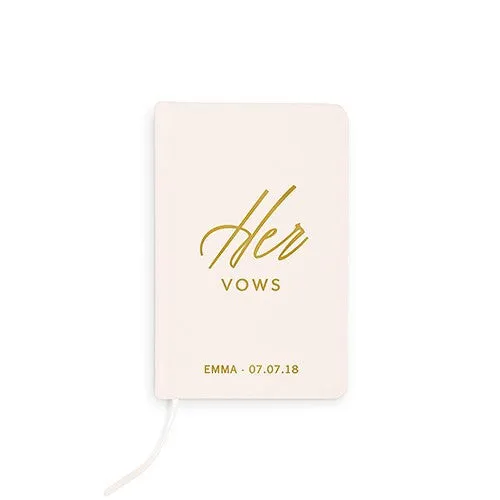 His Linen Wedding Ceremony Vows Journal Book