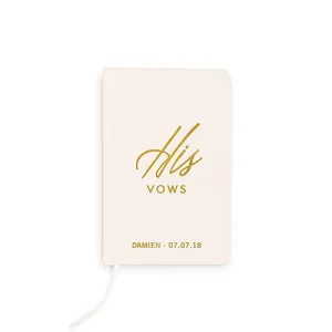 His Linen Wedding Ceremony Vows Journal Book