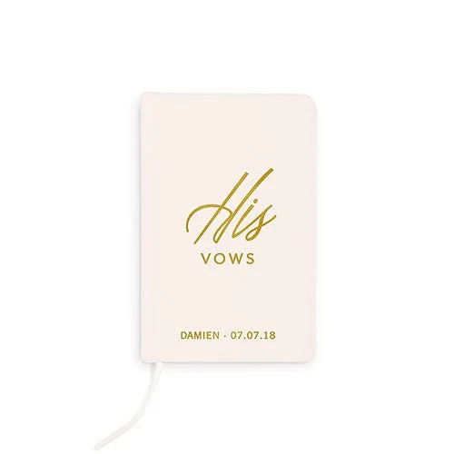 His Linen Wedding Ceremony Vows Journal Book