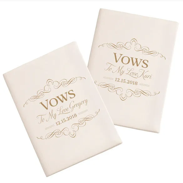 Ivory Satin Wedding Ceremony Vows Books (Set of 2 )